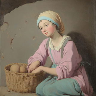 Cinnabartrace style, Midjourney V6.1: classical 18th-century oil painting