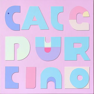 Cinnabartrace style, Midjourney V6.1: typographic composition with large letters