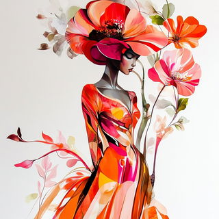 Moonbillboard style, Midjourney V6.1: haute-couture fashion outfit