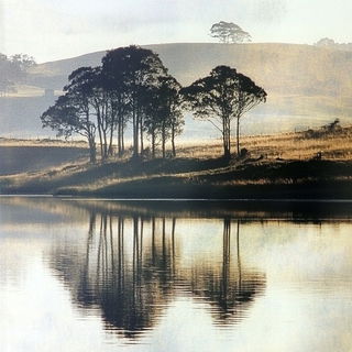 Storygouache style, Midjourney V6.1: realistic landscape photograph of quiet dawn