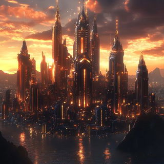 Stellacloister style, Midjourney V6.1: megacity with futuristic bioarchitecture
