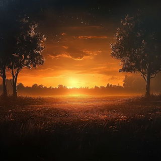 Stellacloister style, Midjourney V6.1: realistic landscape photograph of quiet dawn