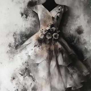 Refraction Orchard style, Midjourney V6.1: haute-couture fashion outfit