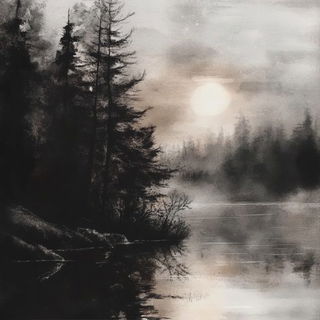 Refraction Orchard style, Midjourney V6.1: realistic landscape photograph of quiet dawn