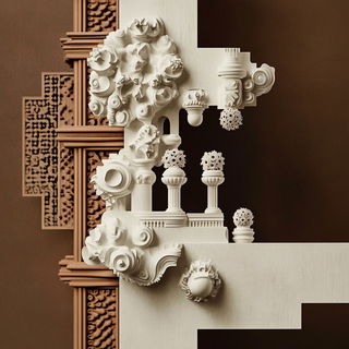 Cliffchromatica style, Midjourney V6.1: abstract 3D render