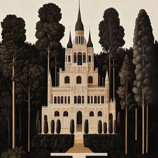 Cliffchromatica style, Midjourney V6.1: retro fairy-tale illustration