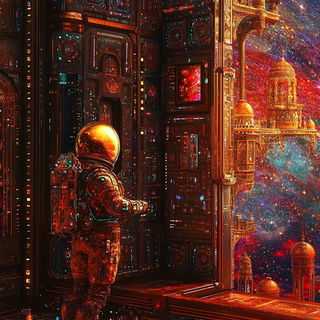 Colossopink style, Midjourney V6.1: cinematic shot from sci-fi movie