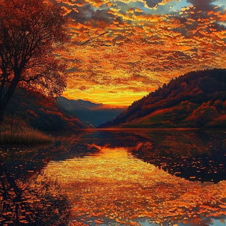 Colossopink style, Midjourney V6.1: realistic landscape photograph of quiet dawn