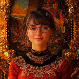 Colossopink style, Midjourney V6.1: photographic portrait of female protagonist