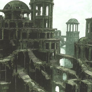 Ribbonscission style, Midjourney V6.1: megacity with futuristic bioarchitecture