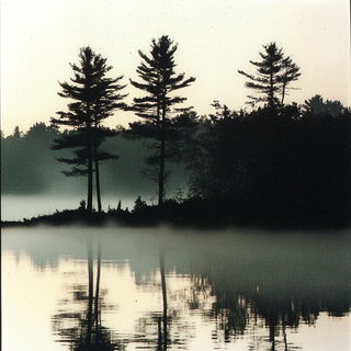 Ribbonscission style, Midjourney V6.1: realistic landscape photograph of quiet dawn