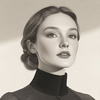 Vaporcrystalism style, Midjourney V6.1: photographic portrait of female protagonist