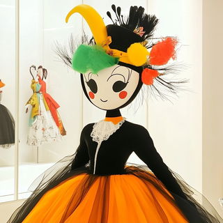 Orphic Silhouetteism style, Midjourney V6.1: haute-couture fashion outfit