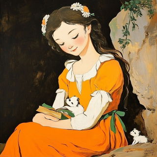 Orphic Silhouetteism style, Midjourney V6.1: classical 18th-century oil painting