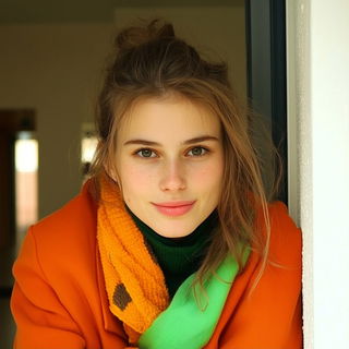 Orphic Silhouetteism style, Midjourney V6.1: photographic portrait of female protagonist