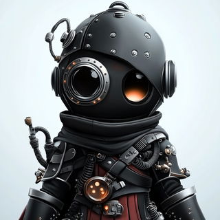 Selenomourn style, Midjourney V6.1: concept art character design of retropunk steam knight