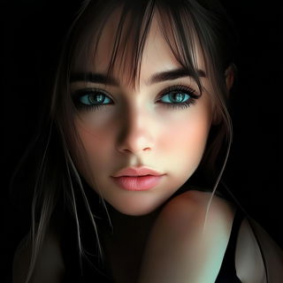 Selenomourn style, Midjourney V6.1: photographic portrait of female protagonist