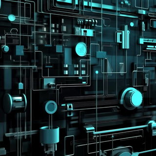 Selenomourn style, Midjourney V6.1: technical infrastructure blueprint schematics