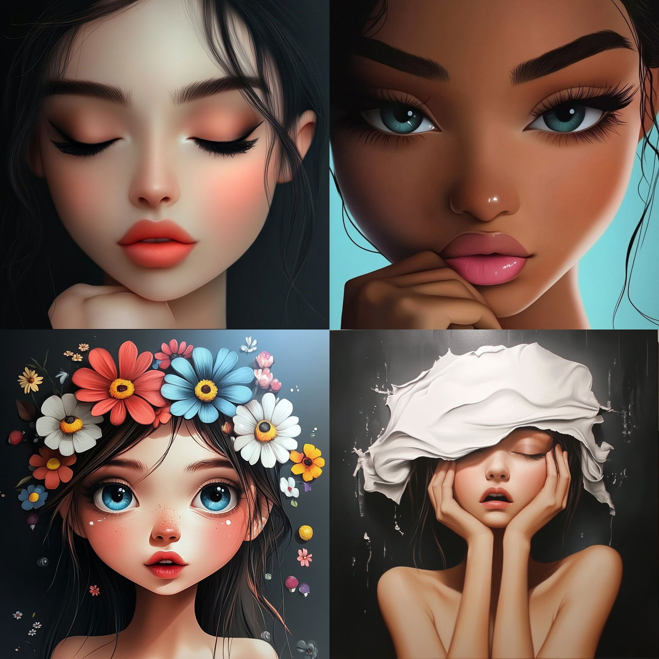 Selenomourn style, Midjourney V6.1, render 1 of 4