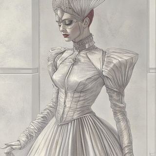 Tealarch style, Midjourney V6.1: haute-couture fashion outfit