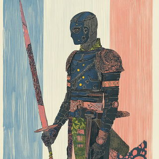 Solitary Architrave style, Midjourney V6.1: concept art character design of retropunk steam knight