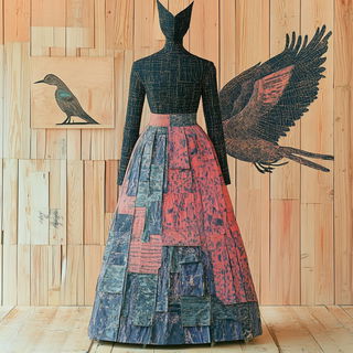 Solitary Architrave style, Midjourney V6.1: haute-couture fashion outfit