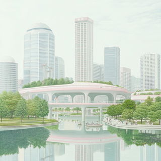 Arcoscreen Ornament style, Midjourney V6.1: megacity with futuristic bioarchitecture