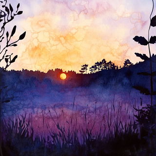 Hushwater style, Midjourney V6.1: realistic landscape photograph of quiet dawn