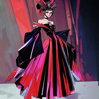 Grotesque Copperplate style, Midjourney V6.1: haute-couture fashion outfit