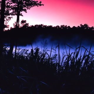 Grotesque Copperplate style, Midjourney V6.1: realistic landscape photograph of quiet dawn