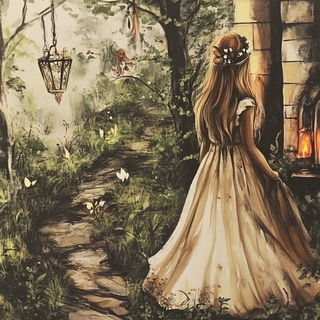 Archochromism style, Midjourney V6.1: retro fairy-tale illustration