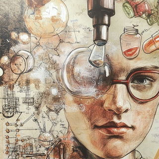 Archochromism style, Midjourney V6.1: editorial illustration for popular scientific magazine cover