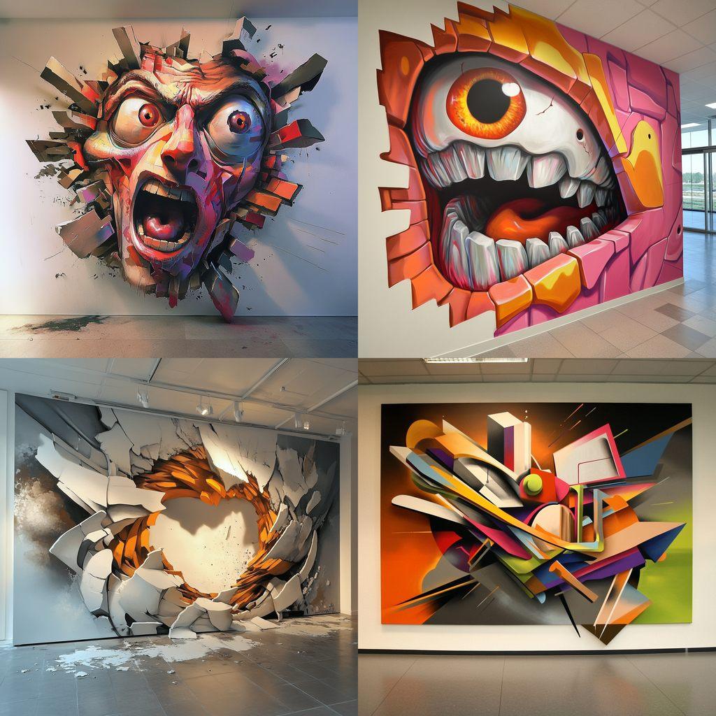 3D graffiti style, Midjourney V6.1, render 1 of 4