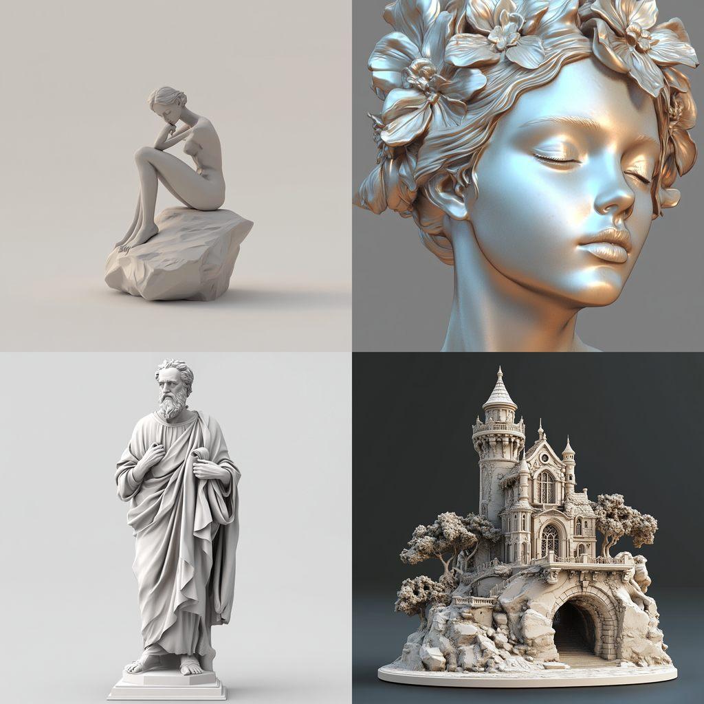3D model style, Midjourney V6.1, render 1 of 4