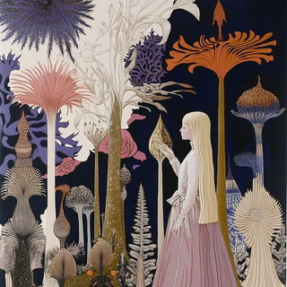Gothicascade style, Midjourney V6.1: retro fairy-tale illustration