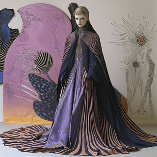 Gothicascade style, Midjourney V6.1: haute-couture fashion outfit