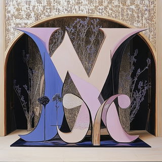 Gothicascade style, Midjourney V6.1: typographic composition with large letters