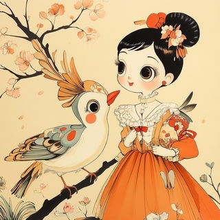 Drybrush Rangefinding style, Midjourney V6.1: traditional folk art