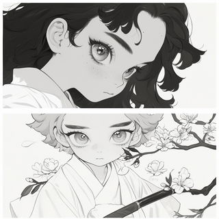 Drybrush Rangefinding style, Midjourney V6.1: black-and-white manga comic strip
