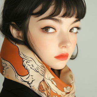 Drybrush Rangefinding style, Midjourney V6.1: photographic portrait of female protagonist