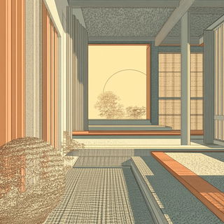 Glass Riddle style, Midjourney V6.1: abstract 3D render