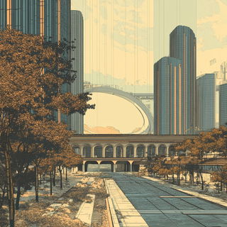 Glass Riddle style, Midjourney V6.1: megacity with futuristic bioarchitecture