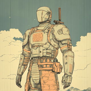 Glass Riddle style, Midjourney V6.1: concept art character design of retropunk steam knight