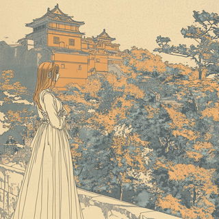 Glass Riddle style, Midjourney V6.1: retro fairy-tale illustration