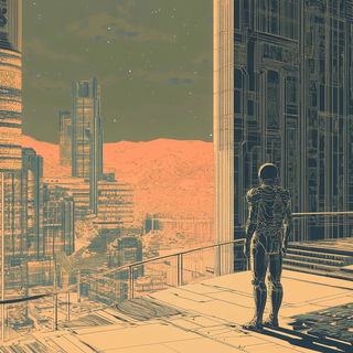Glass Riddle style, Midjourney V6.1: cinematic shot from sci-fi movie
