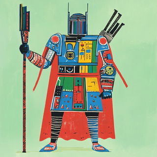 Sunfire Champleve style, Midjourney V6.1: concept art character design of retropunk steam knight
