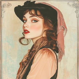 Tessera Mare style, Midjourney V6.1: photographic portrait of female protagonist