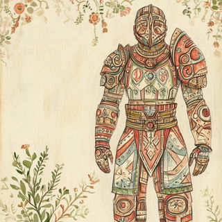 Inkhatch Meridian style, Midjourney V6.1: concept art character design of retropunk steam knight