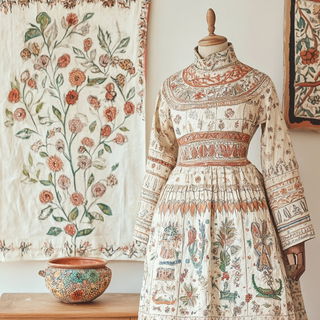 Inkhatch Meridian style, Midjourney V6.1: haute-couture fashion outfit