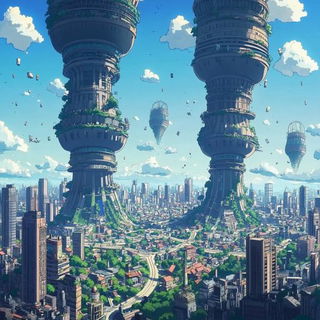 Chromatic Wetland Brocade style, Midjourney V6.1: megacity with futuristic bioarchitecture